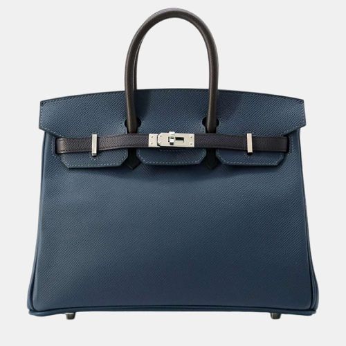 De Prusse/ Indigo/Black Epsom Birkin 25 Tote Bag - Hermes - Modalova