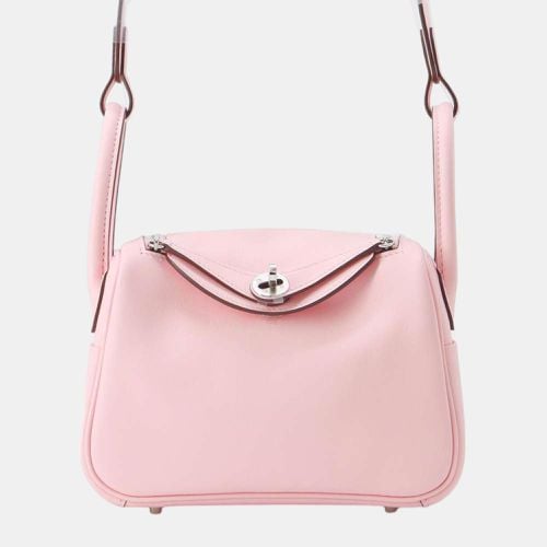 Rose Sakura Swift Leather Mini Lindy Shoulder Bag - Hermes - Modalova