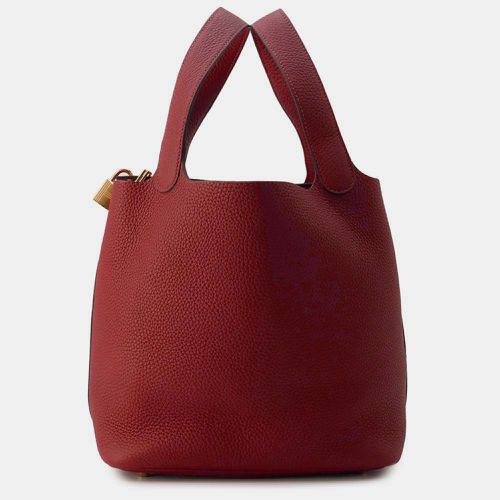 Rouge H Taurillon Clemence Picotin Lock Size MM - Hermes - Modalova