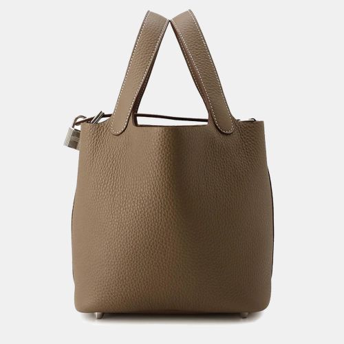 Hermès Etoupe Taurillon Clemence Picotin Lock 18 - Hermes - Modalova