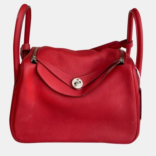 Rouge Casaque Clemence Leather Lindy 30 bag - Hermes - Modalova