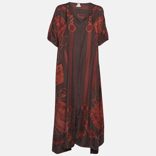 Les Tambours Print Silk Tunic Midi Dress L - Hermes - Modalova