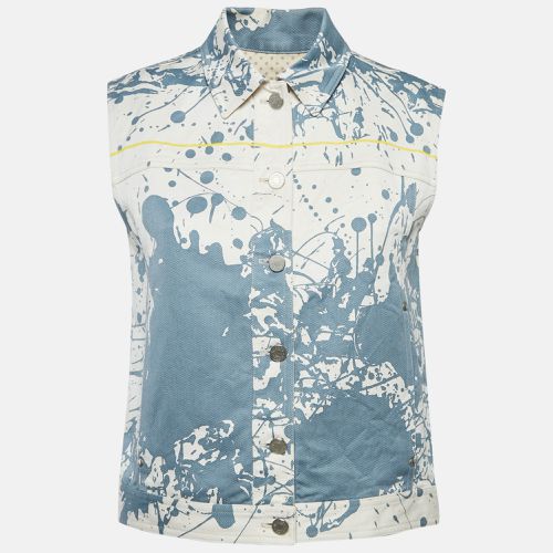 Hermès White/ Paint Splatter Print Denim Vest M - Hermes - Modalova