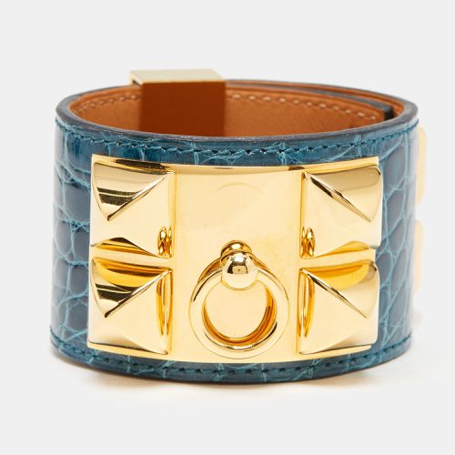 Collier De Chien Alligator Leather Gold Plated Bracelet - Hermes - Modalova