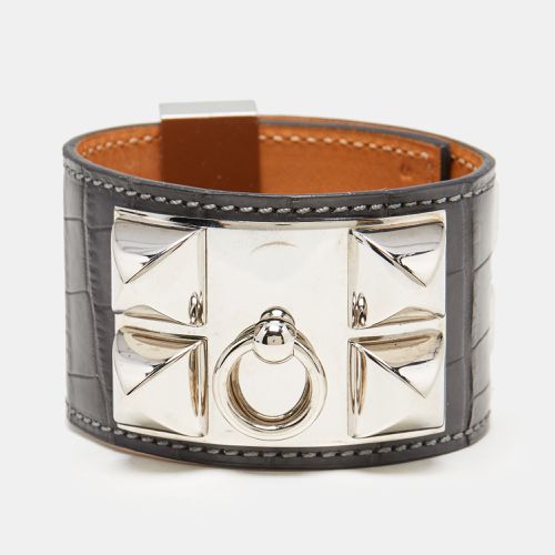 Hermès Collier De Chien Alligator Leather Palladium Plated Bracelet - Hermes - Modalova