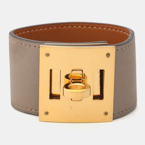 Leather Gold Plated Kelly Dog Cuff Bracelet - Hermes - Modalova