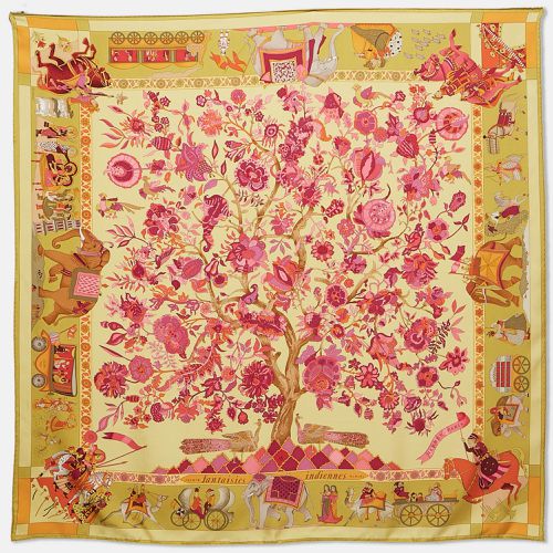 Pink Silk Fantaisies Indiennes Scarf - Hermes - Modalova