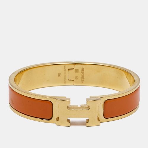 Hermès Clic H Enamel Gold Plated Bracelet - Hermes - Modalova