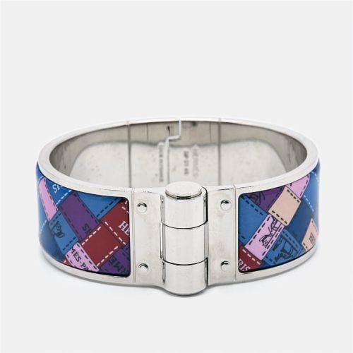 Enamel Palladium Plated Hinged Bangle Bracelet - Hermes - Modalova