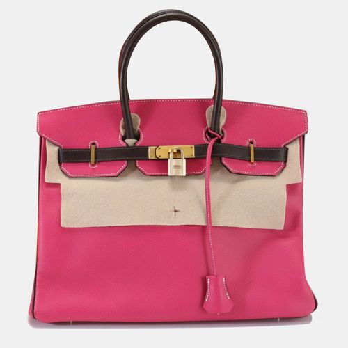 Rose Tyrien leather Birkin 35 handbag - Hermes - Modalova