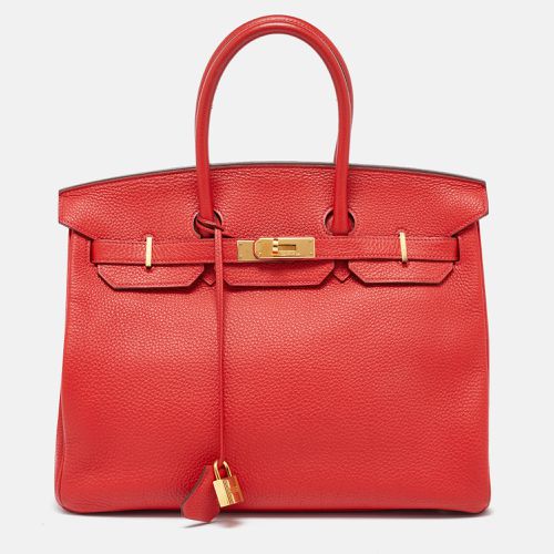 Rouge Casaque Togo Leather Gold Finish Birkin 35 Bag - Hermes - Modalova