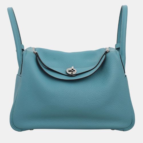 Bleu Atoll Clemence Leather Lindy 30 Shoulder Bag - Hermes - Modalova