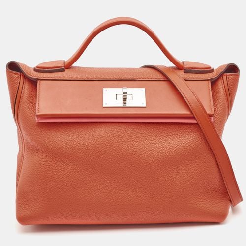 Terre Battue/Rose Azalee Taurillon Maurice and Swift Leather Palladium Finish 24/24 29 Bag - Hermes - Modalova