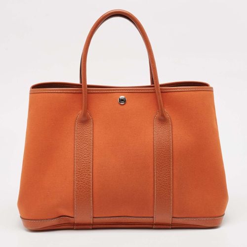 Potiron Toile and Negonda Leather Garden Party 36 Bag - Hermes - Modalova