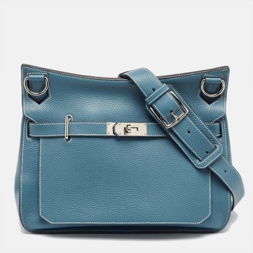 Bleu Jean Togo Leather Palladium Finish Jypsiere 34 Bag - Hermes - Modalova