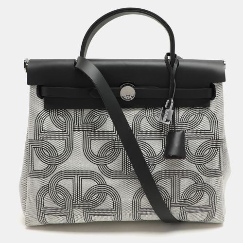 Noir/Ecru Vache Hunter and Circuit Toile H Plume Herbag Zip 31 Bag - Hermes - Modalova