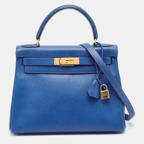 Bleu Courchevel Leather Gold Finish Kelly Retourne 28 Bag - Hermes - Modalova