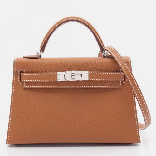 Leather Mini Kelly 2 Gold Handbag - Hermes - Modalova