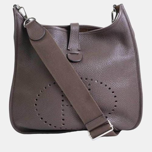 Crossbody Shoulder Bag Evelyn 3 GM Taurillon Clemence/Canvas Dark Silver Unisex - Hermes - Modalova