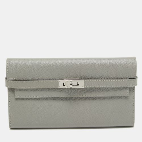 Gris Mouette Epsom Leather Kelly Classic Wallet - Hermes - Modalova