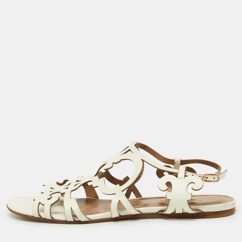 Leather Karlotta Cut Out Flat Sandals Size 39 - Hermes - Modalova