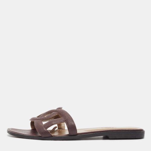 Leather Omaha Flat Slides Size 39 - Hermes - Modalova