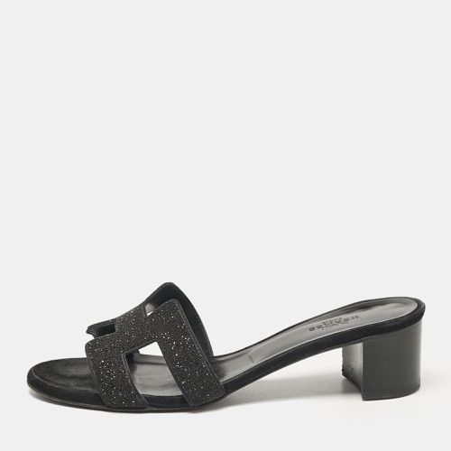 Glitter and Suede Oasis Slide Sandals Size 36.5 - Hermes - Modalova