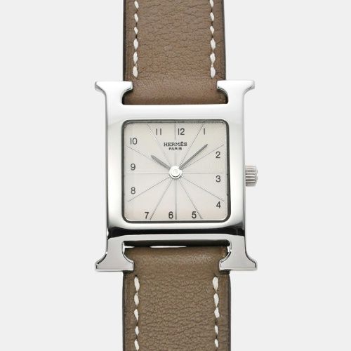 Ivory Stainless Steel Heure H HH1.210 Quartz Women's Wristwatch 21 mm - Hermes - Modalova