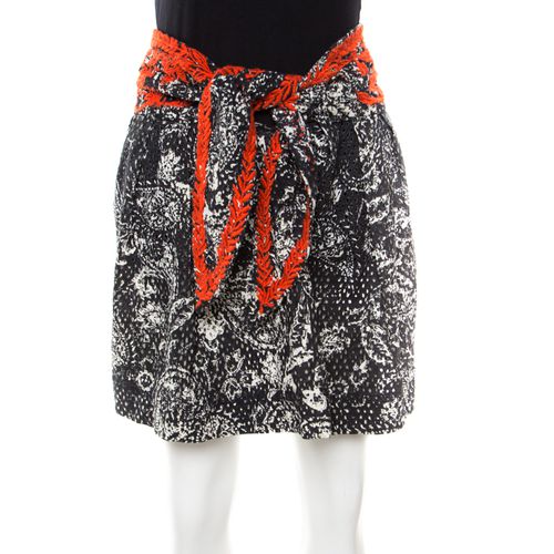 And Red Eyelet Embroidered Cotton Tie Up Detail Pleated Skirt S - Isabel Marant - Modalova