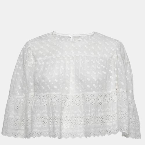 Floral Embroidered Cotton Tevika Crop Top L - Isabel Marant Etoile - Modalova