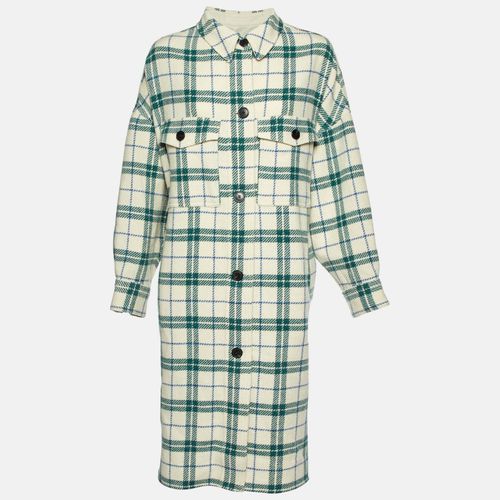 Ivory Faxon Plaid Wool Drop Shoulder Long Coat XS - Isabel Marant Etoile - Modalova