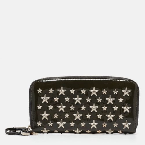 Olive Patent Leather Star Studded Zip Around Wallet - Jimmy Choo - Modalova