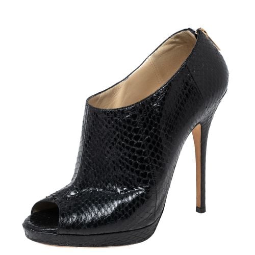 Python Leather Peep-Toe Ankle Booties Size 38.5 - Jimmy Choo - Modalova