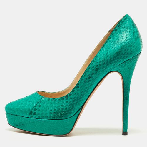 Watersnake Leather Platform Pumps Size 40 - Jimmy Choo - Modalova