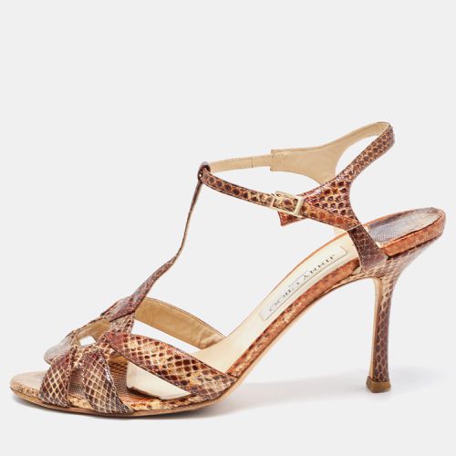 Snakeskin T-Bar Ankle Strap Sandals Size 39.5 - Jimmy Choo - Modalova