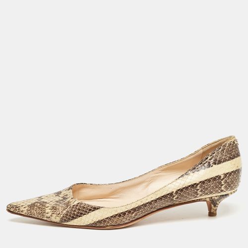 Beige/ Snakeskin Embossed Leather Anouk Pumps Size 35.5 - Jimmy Choo - Modalova