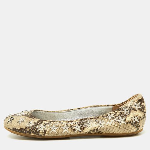 Python Embossed Leather Windsor Star Embellished Ballet Flats Size 36 - Jimmy Choo - Modalova