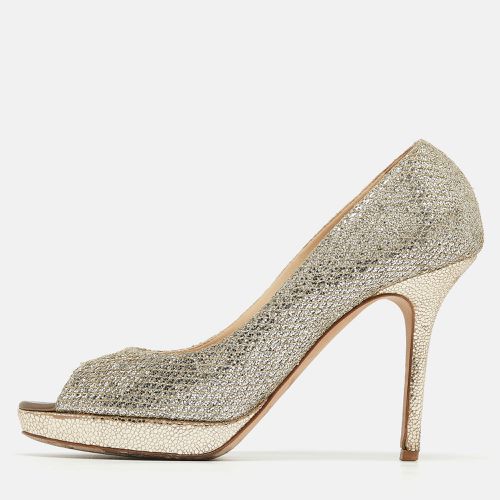 Gold/ Glitter Fabric Luna Pumps Size 38.5 - Jimmy Choo - Modalova