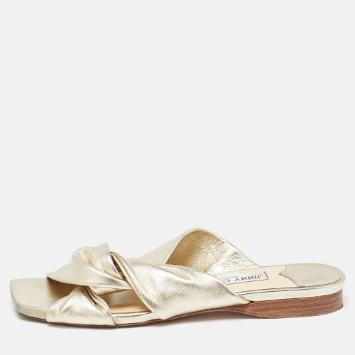 Gold Leather Narisa Flat Slides Size 39 - Jimmy Choo - Modalova