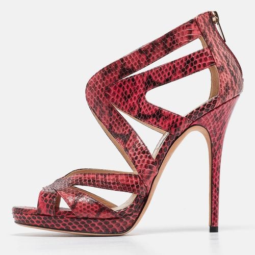 Python Leather Collar Platform Sandals Size 41 - Jimmy Choo - Modalova