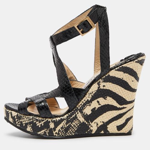 Snakeskin Embossed Leather Platform Wedge Sandals Size 39 - Jimmy Choo - Modalova