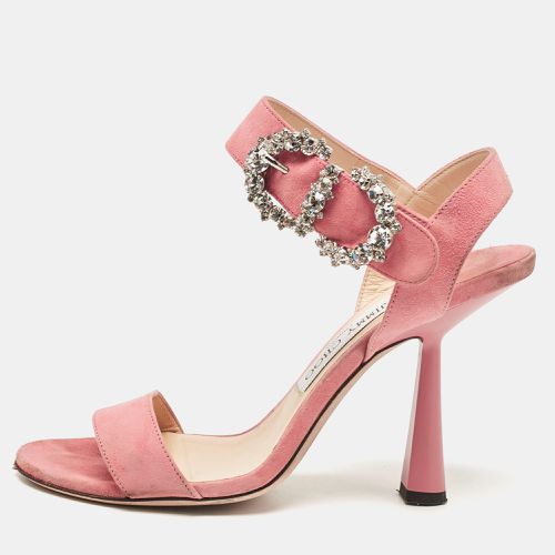 Suede Crystal Embellished Ankle Strap Sandals Size 39 - Jimmy Choo - Modalova