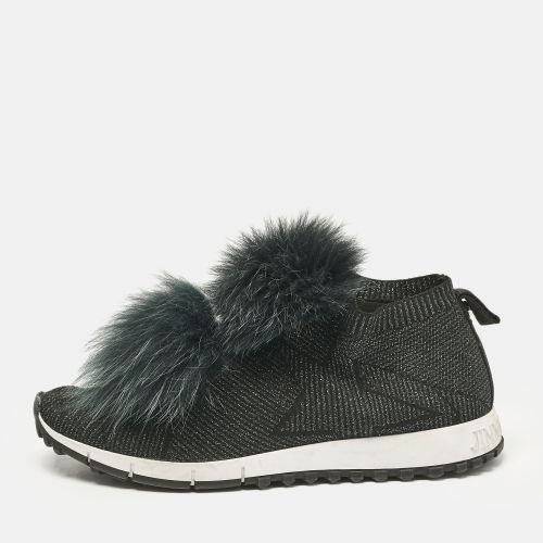 Fur and Lurex Fabric Norway Pom Pom Sneakers Size 40 - Jimmy Choo - Modalova