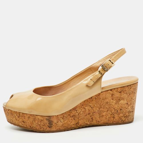 Patent Leather Prova Cork Platform Wedge Pumps Size 41 - Jimmy Choo - Modalova