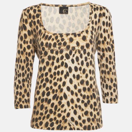 Animal Print Jersey Embellished Slim Fit Top L - Just Cavalli - Modalova