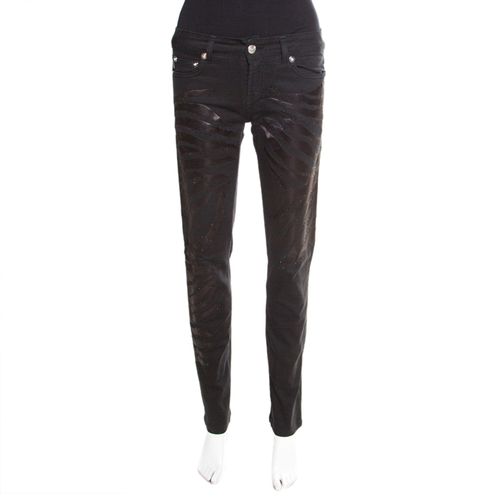 Washed Denim Crystal Embellished Skinny Jeans M - Just Cavalli - Modalova