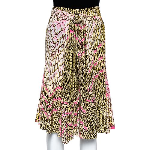 Printed Jersey Ruched Waist Detail Flared Skirt M - Just Cavalli - Modalova