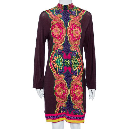 Printed Wool Knit Shift Dress L - Just Cavalli - Modalova