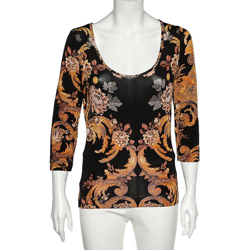 Floral Printed Jersey Scoop Neck T-Shirt XL - Just Cavalli - Modalova