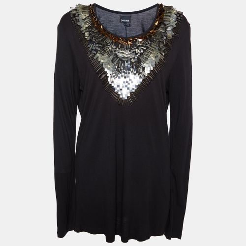 Crystal Embellished Long Sleeve T-Shirt M - Just Cavalli - Modalova